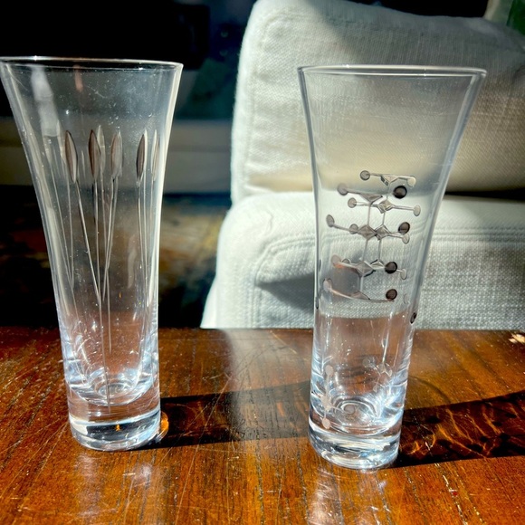 Other - Vintage mid century modern etched and foiled cocktail glasses BONUS mcm glass